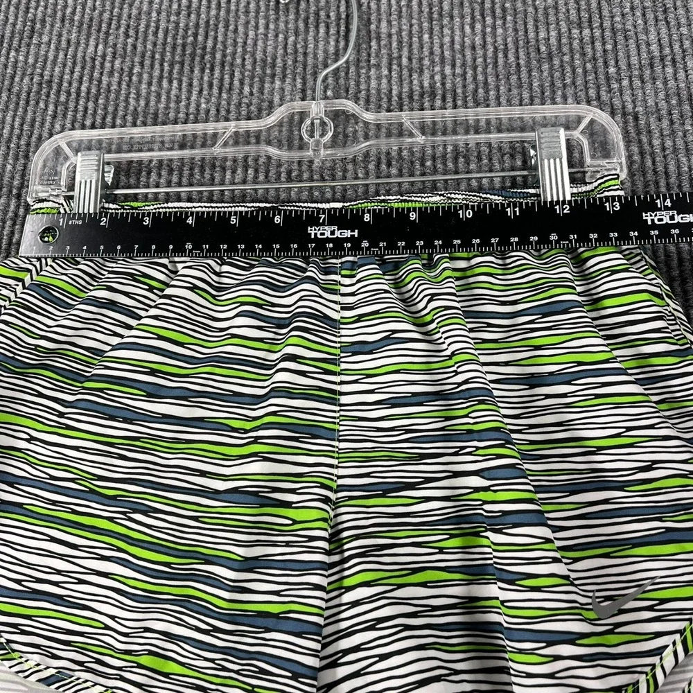 Nike Shorts Dri-Fit Womens Size Small Green Striped Lined Athletic Activewear